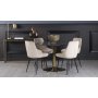 Plaza spisegruppe, marmorbord med 4 st Theo flyelstoler - Beige/Gr/Messing
