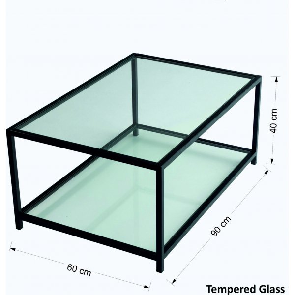 Astro salongbord 90 x 60 cm - Sort/røyk Astro salongbord 90 x 60 cm - Sort/røyk