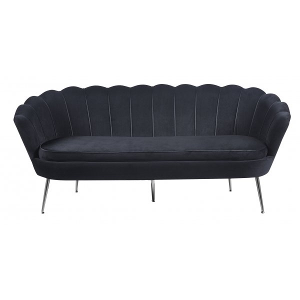 Musslan 3-seters sofa - Svart / krom