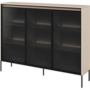 Trend glassskap H118 cm - Beige/svart