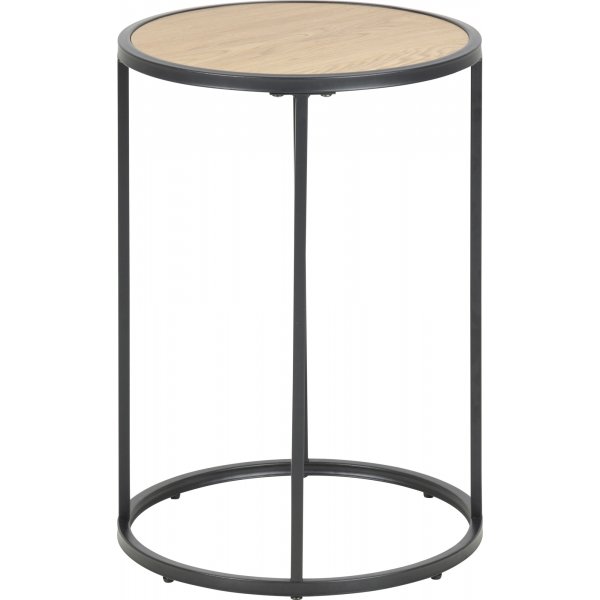 Seaford sidebord Ø40 cm - Eik/svart Seaford sidebord Ø40 cm - Eik/svart