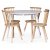 Sandhamn spisegruppe; rundt spisebord med 4 Castor spisestoler i whitewash