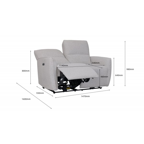 Elektrisk lenestol 2-seters sofa - Lys bouclè-sofa Elektrisk lenestol 2-seters sofa - Lys bouclè-sofa