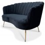 Snckan 2-seter sofa - Svart flyel / Messing