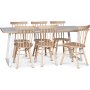 Edge spisegruppe; Spisebord i hvit HPL 190x90 cm med 6 Orust stokkstoler i hvitvask