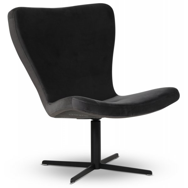 Spekerd designer lenestol - Mrkegr (Flyel) / Svart + Flekkfjerner for mbler
