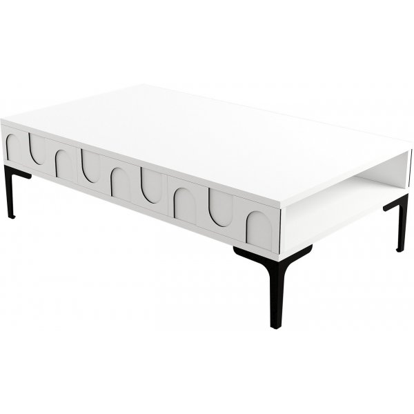 Lyon salongbord 105 x 60 cm - Hvit/svart