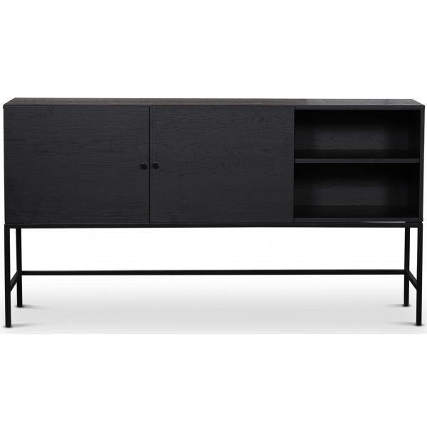 Stilo V.2 sideboard - Svartvasket / Svart metall