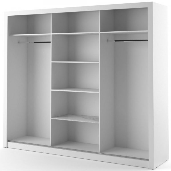 Mervyn garderobe med speil - Hvit Mervyn garderobe med speil - Hvit