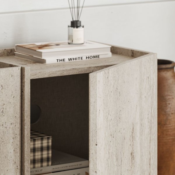 TV-stativ Lorensa 180 cm - Travertin