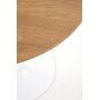 Spisegruppe Sumner 80 cm eik/hvit med 2 Plaza-stoler i gr flyel