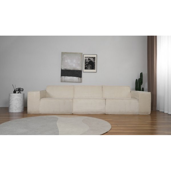Modulsofa 310 cm i beige kordflyel