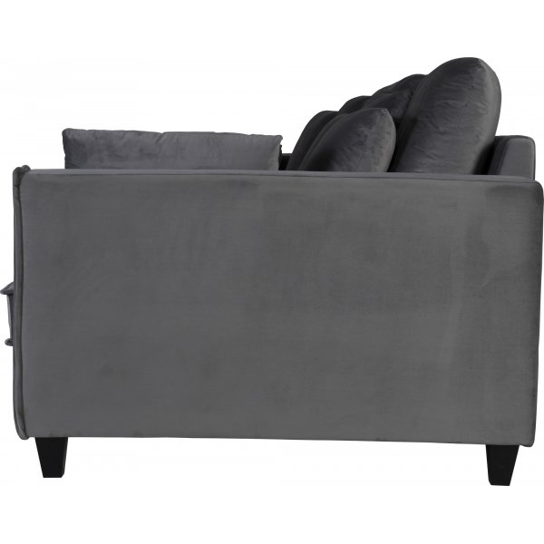 Brandy Lounge - 4-seters sofa XL (sølvgrå fløyel) Brandy Lounge - 4-seters sofa XL (sølvgrå fløyel)