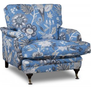 Howard Spirit lenestol i blomsterstoff - Eden Parrot Blue + Mbelpleiesett for tekstiler