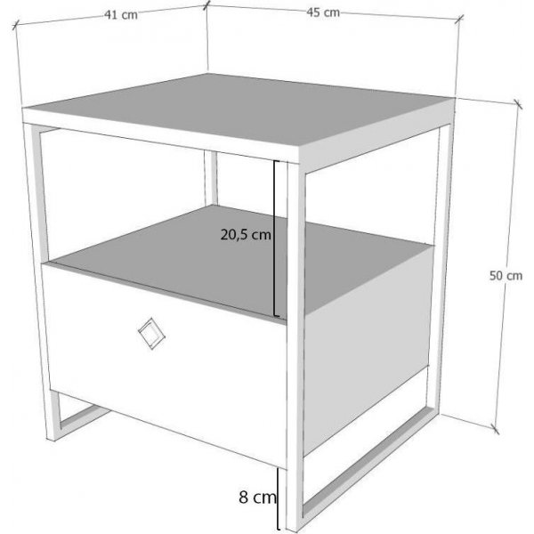 Alt nattbord - Antrasitt