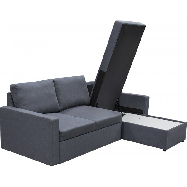 Dream divansofa med sengefunksjon og oppbevaring - Mørk grå Dream divansofa med sengefunksjon og oppbevaring - Mørk grå