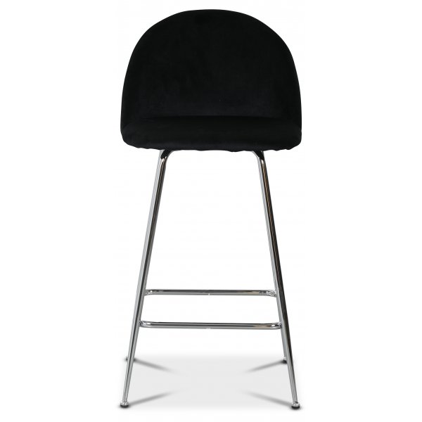 Art Velvet barstol - Svart flyel / Krom + Flekkfjerner for mbler