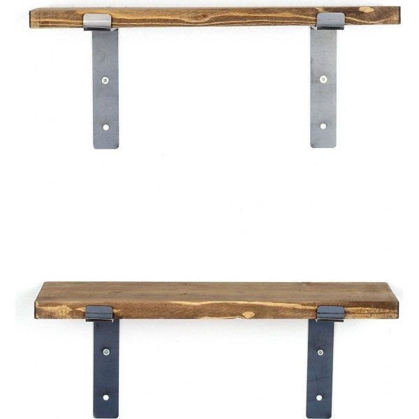 Lamba vegghylle 3 - Svart/valnøtt Lamba vegghylle 3 - Svart/valnøtt