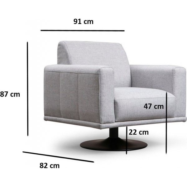 Nikea roterende lenestol - Lysegrå Nikea roterende lenestol - Lysegrå