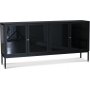 Revel sidebord av plater, med 4 drer - Svart/tonet glass