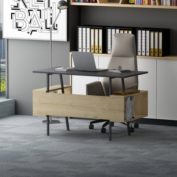 Iommi skrivebord 120x60 cm - Antrasitt/eik Iommi skrivebord 120x60 cm - Antrasitt/eik