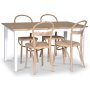 Fr spisegruppe; spisebord 140x90 cm - Hvit / oljet eik med 4 stk Danderyd No.16 stoler whitewash