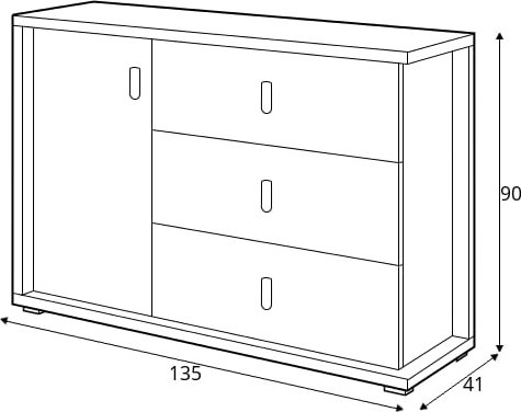 Simi kommode 135 cm - Hickory/hvit Simi kommode 135 cm - Hickory/hvit