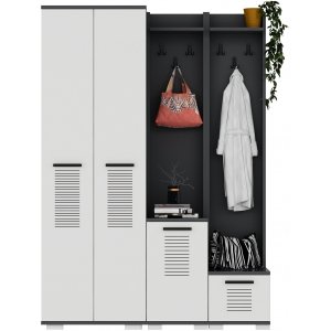 Asimo kleshenger 130 x 44,6 x 183 cm - Antrasitt/hvit Asimo kleshenger 130 x 44,6 x 183 cm - Antrasitt/hvit