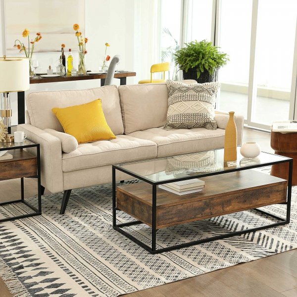 Eddie salongbord 106 x 57 cm - Brun/svart