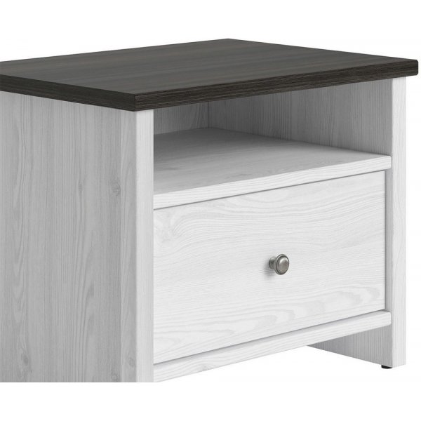 Salvador nattbord - Hvit/svart