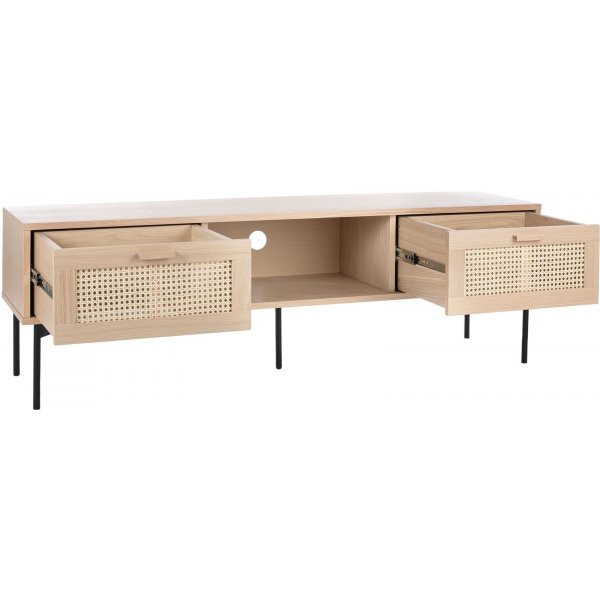 Raffels TV-benk - Hvitpigmentert eikefiner