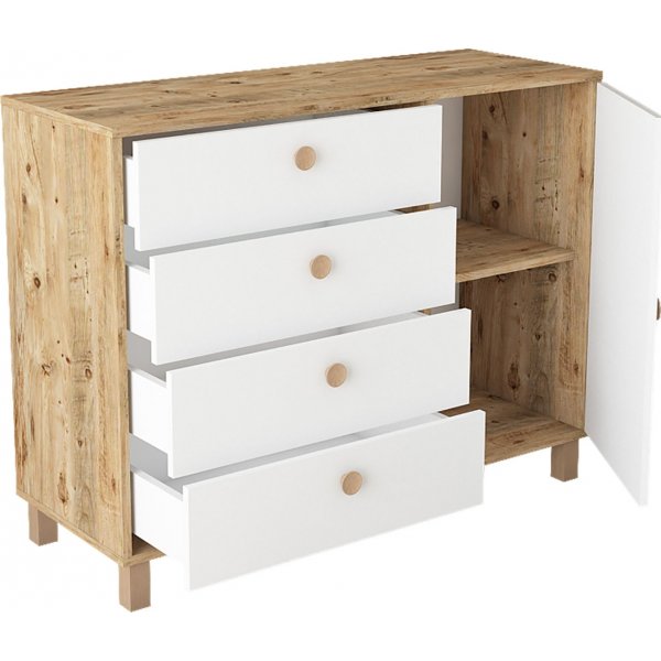 Vilamo kommode 81 - Furu/hvit Vilamo kommode 81 - Furu/hvit