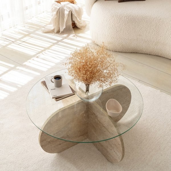 Boble salongbord Ø75 cm - Travertin Boble salongbord Ø75 cm - Travertin