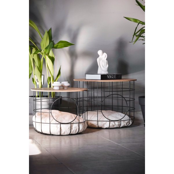 Cat sofabordsett - Furu/svart Cat sofabordsett - Furu/svart