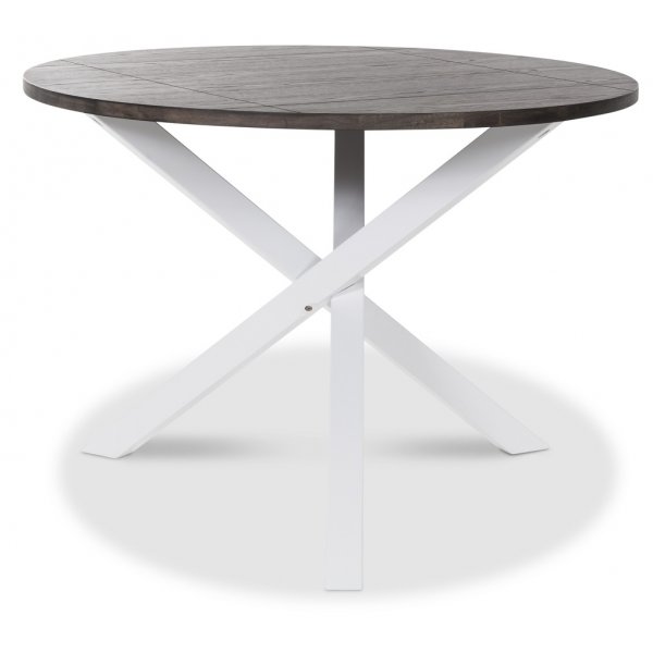 Skagen rundt spisebord - Hvit/brun