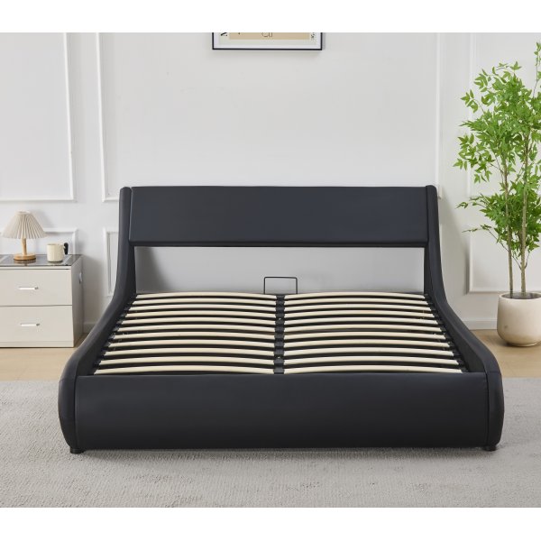 Prince sengeramme med oppbevaring 160 x 200 cm - Sort PU Prince sengeramme med oppbevaring 160 x 200 cm - Sort PU