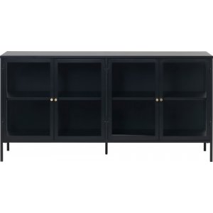 Toddy sort metallskjenk med glassdører, bredde 170 cm Toddy sort metallskjenk med glassdører, bredde 170 cm