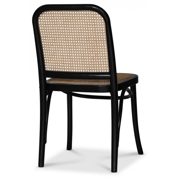 Indiana bøyetre stol - Svart med rottingsete Indiana bøyetre stol - Svart med rottingsete