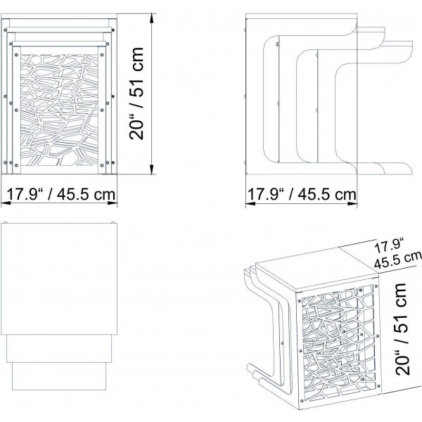 Hare settbord - Hvit/svart