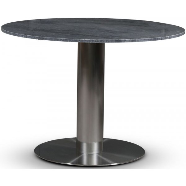 SOHO spisebord 105 cm - Brstet aluminium / Gr marmor