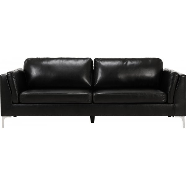 Sofa 3-seter sort PU - Cansas
