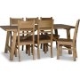 Woodforge spisegruppebord med 6 stoler i resirkulert tre