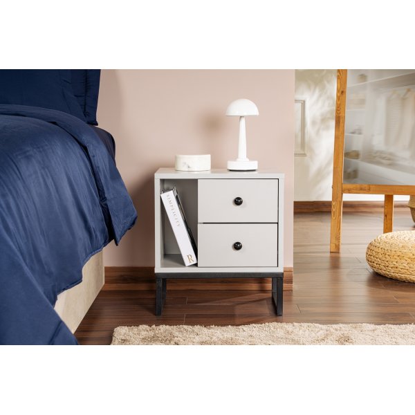 Glimmer nattbord - Grå/svart Glimmer nattbord - Grå/svart