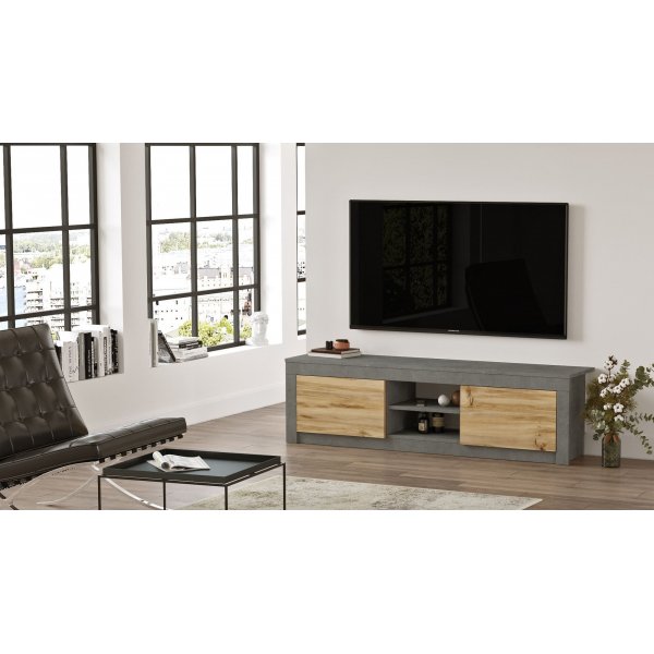 Luvio mediebenk 12 - Eik/sølv Luvio mediebenk 12 - Eik/sølv