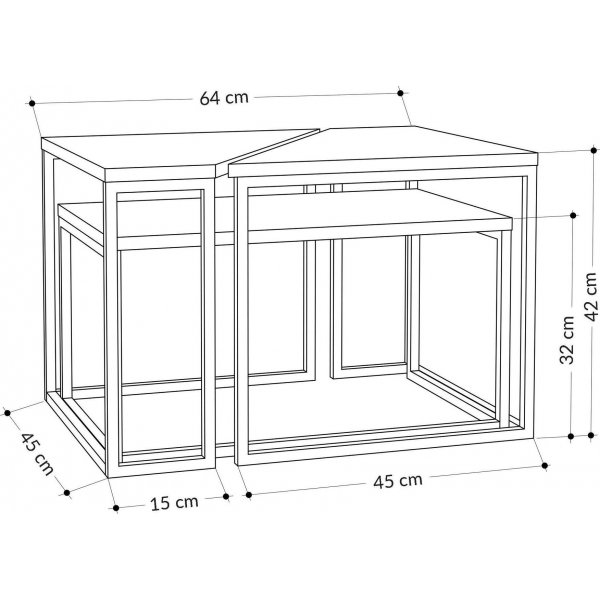 Oh lady salongbord - Hvit/antrasitt