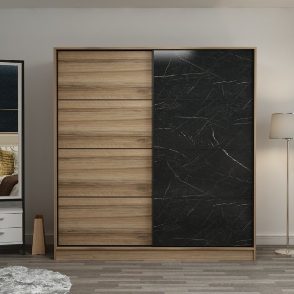 Kapusta garderobe 180 cm - Brun/svart Kapusta garderobe 180 cm - Brun/svart