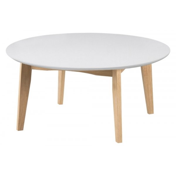 Abin salongbord 90 cm - Hvit/eik