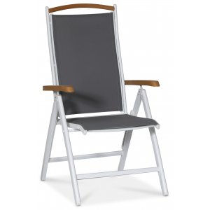Ekens posisjonsstol, hvit aluminium - Gr / Eik-polywood + Mbelpleiesett for tekstiler
