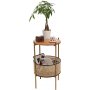Pergo sidebord med kurv 40 cm - Eik