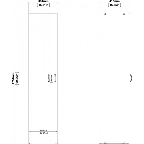 Garderobe hvit 40 cm bred og 175 cm høy Garderobe hvit 40 cm bred og 175 cm høy